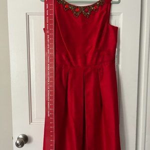Kay Unger dress, Red Cocktail wedding guest, size 10
